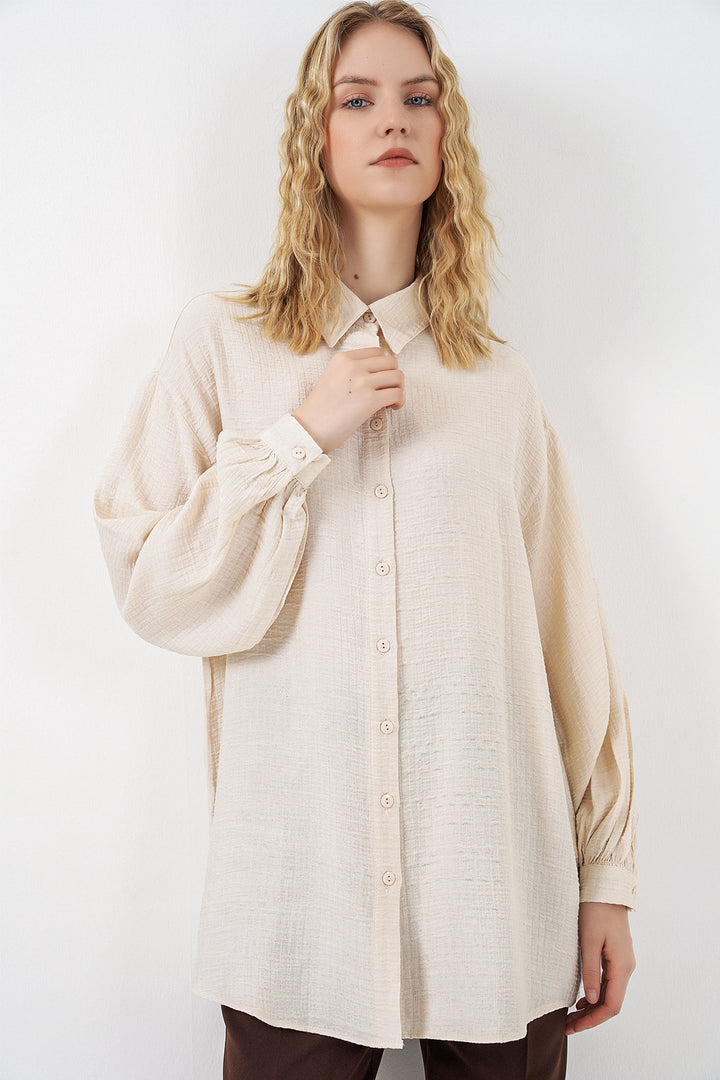 Bigdart Tunique Oversize Texturée Femme 5989 - Crème