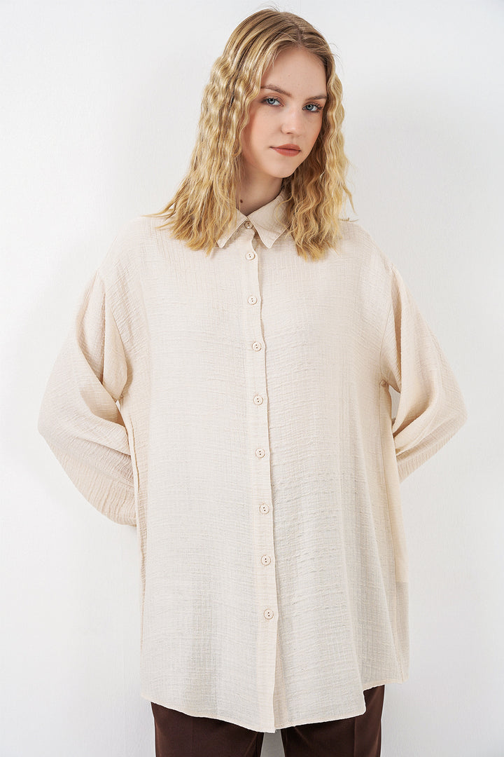 Bigdart Tunique Oversize Texturée Femme 5989 - Crème