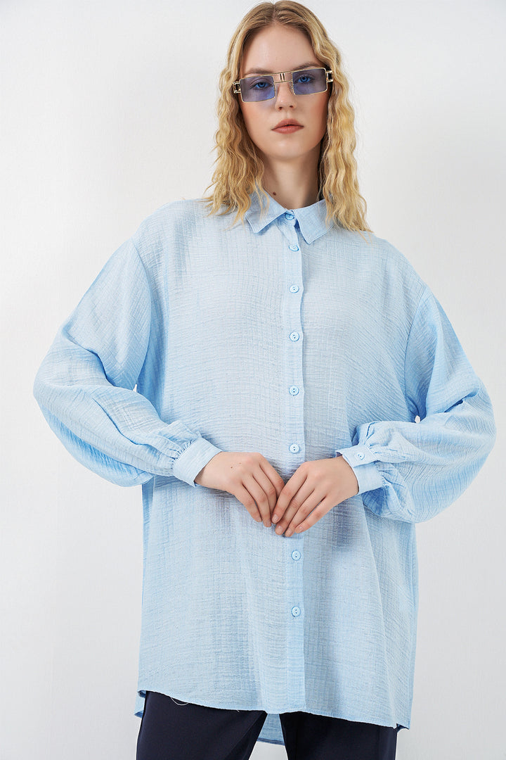 Bigdart Tunique Oversize Texturée Femme 5989 - Bleu
