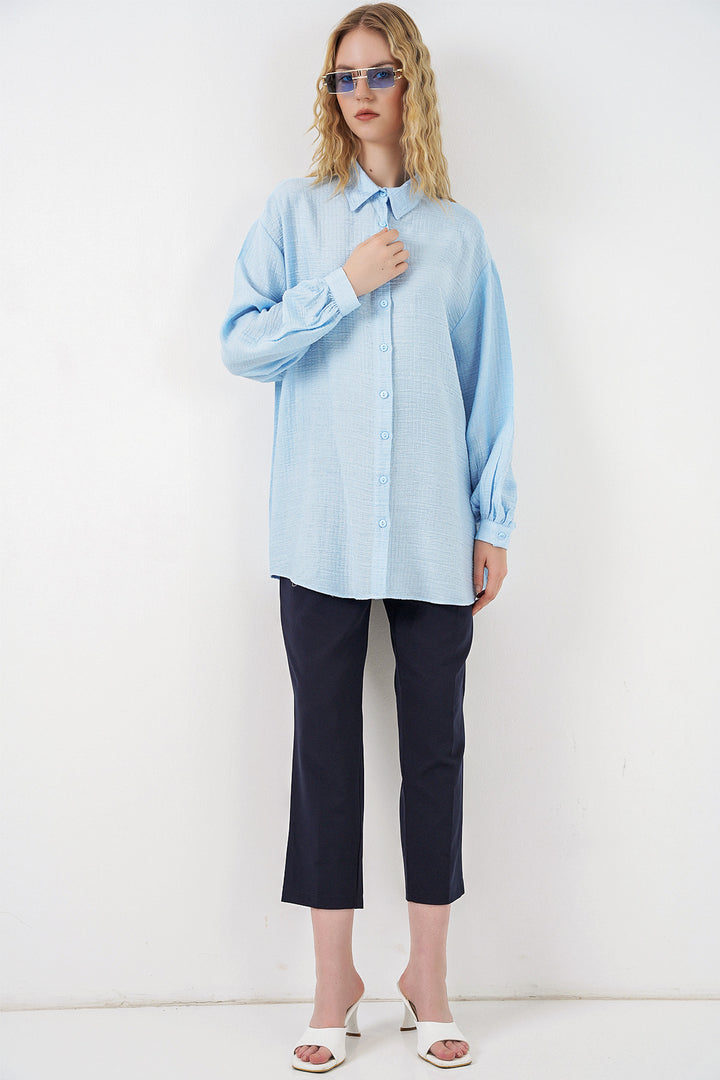 Bigdart Tunique Oversize Texturée Femme 5989 - Bleu