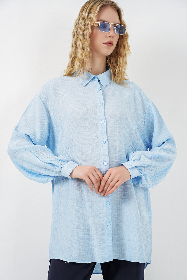 Bigdart Tunique Oversize Texturée Femme 5989 - Bleu