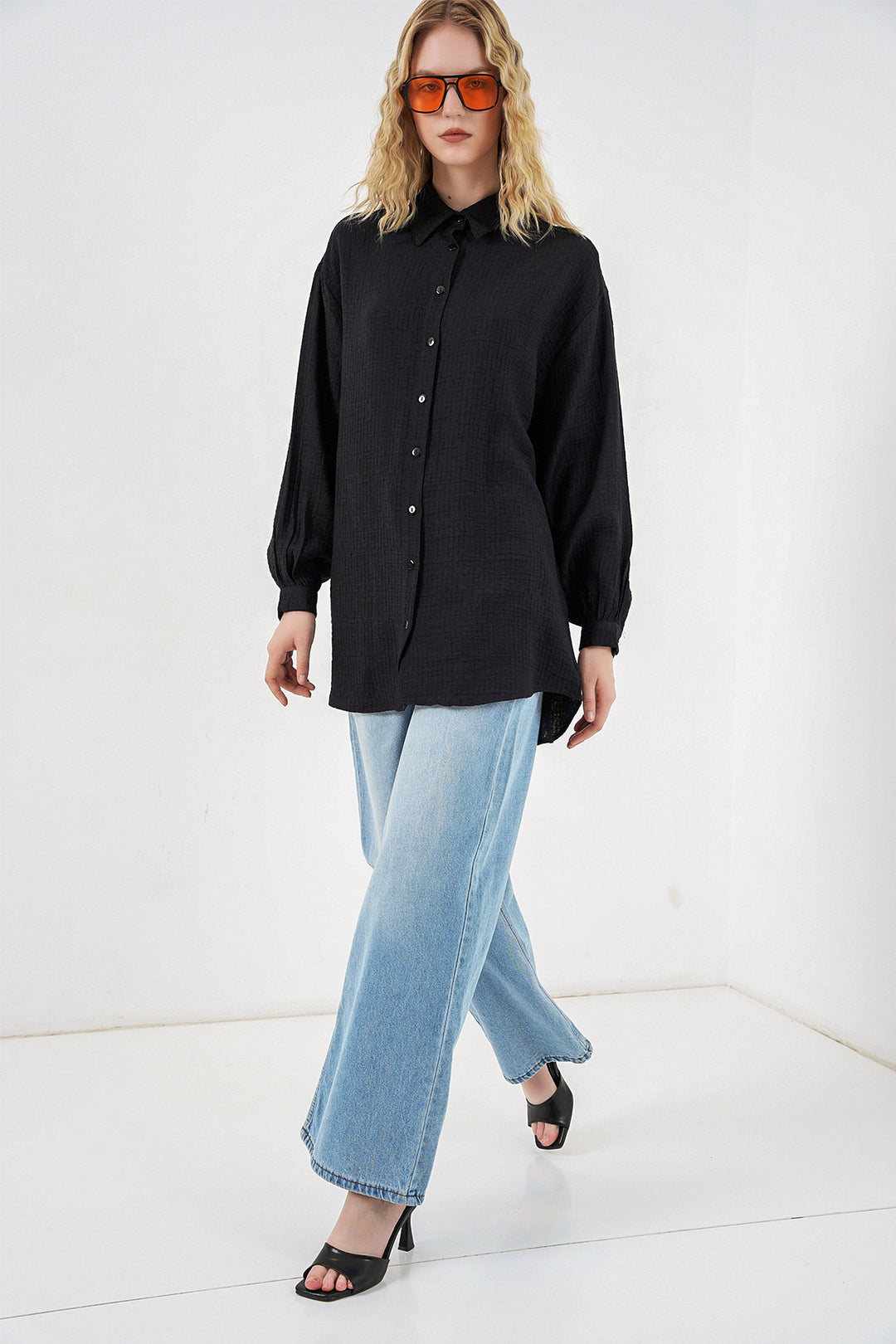 Bigdart Tunique Oversize Texturée Femme 5989 - Noir