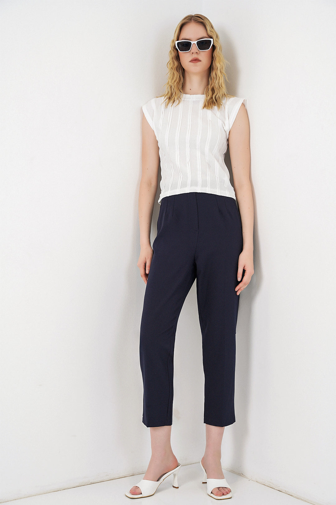 Bigdart Blouse Tricotée Élastique Sans Manches Femme 991 - Blanc