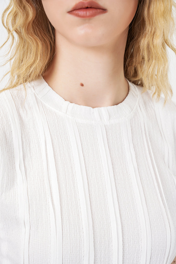 Bigdart Blouse Tricotée Élastique Sans Manches Femme 991 - Blanc