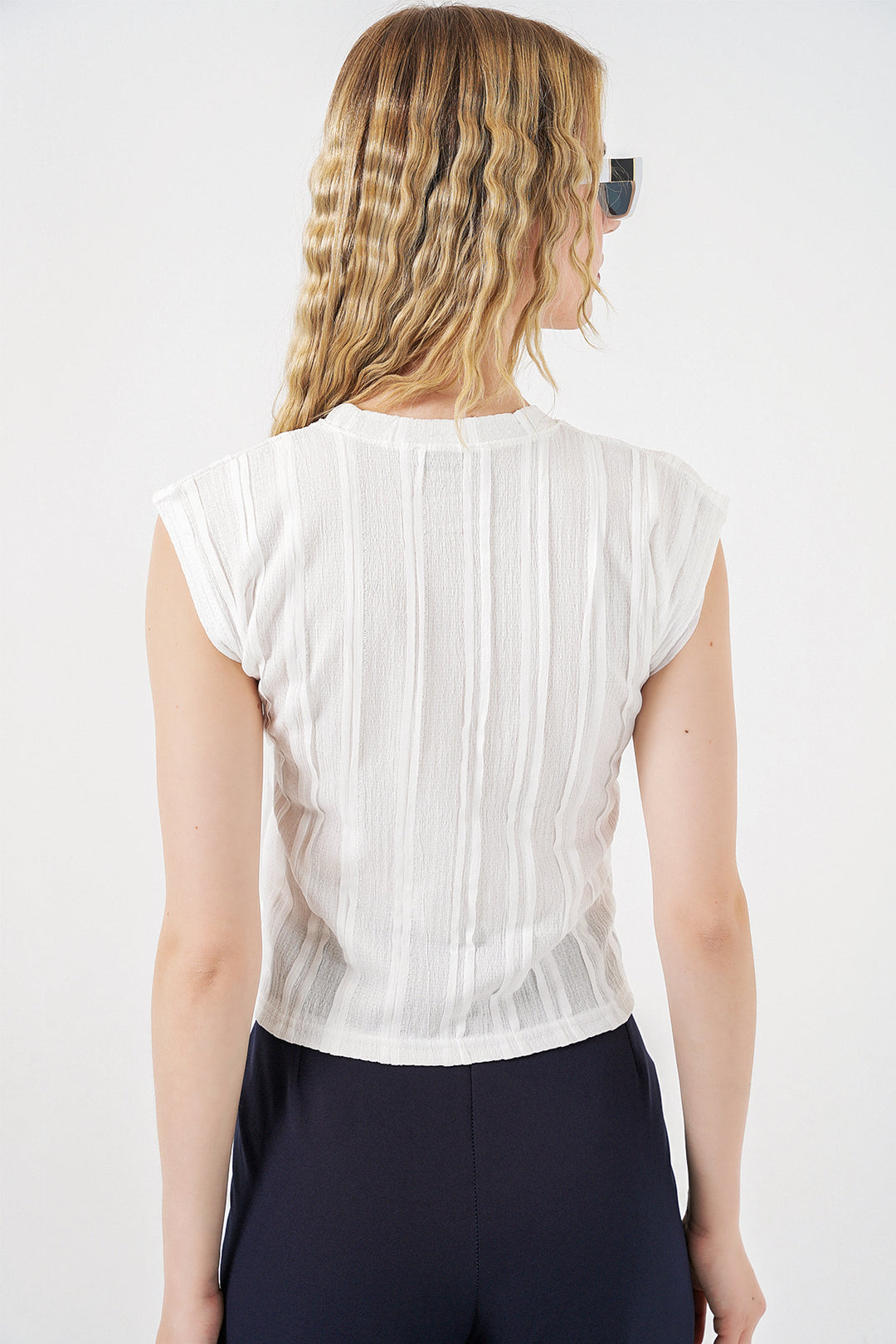 Bigdart Blouse Tricotée Élastique Sans Manches Femme 991 - Blanc