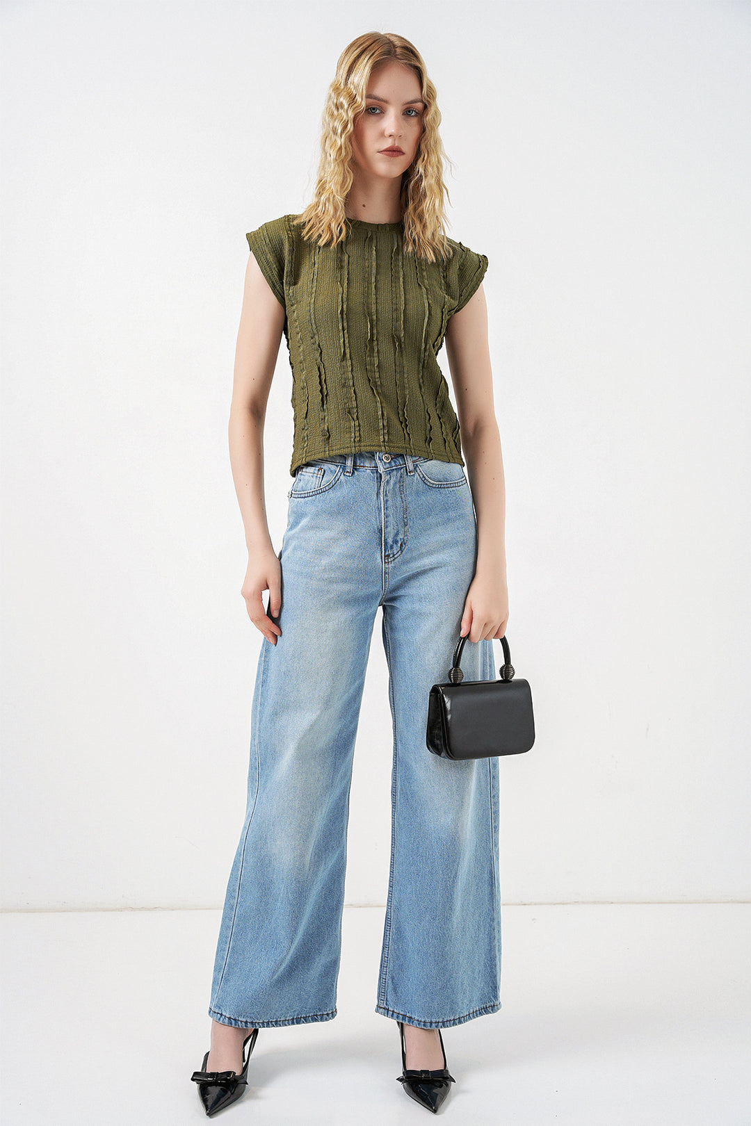 Bigdart Blouse Tricotée Élastique Sans Manches Femme 991 - Kaki