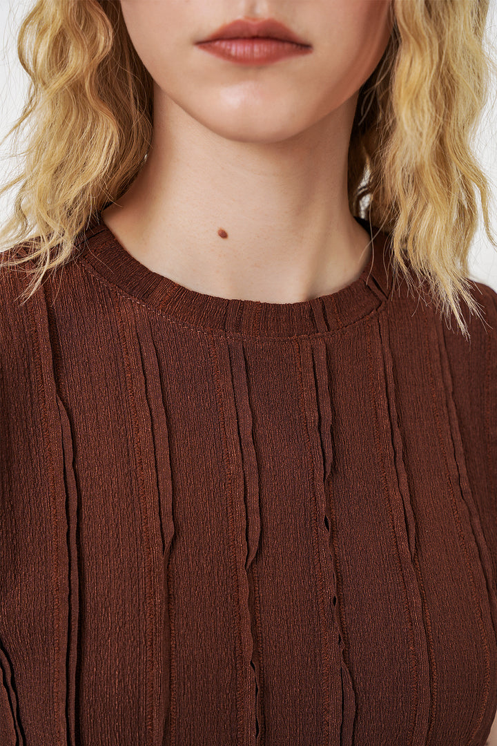 Bigdart Blouse Tricotée Élastique Sans Manches Femme 991 - Marron