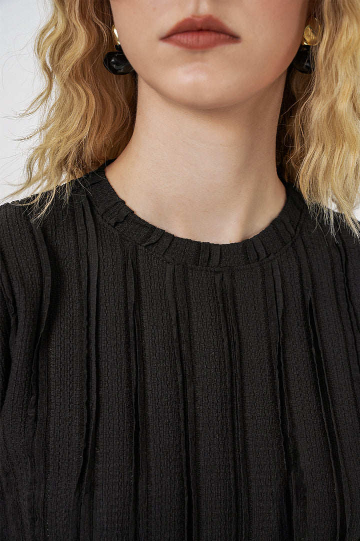 Bigdart Blouse en tricot à col zéro pour femme 991 - Noir