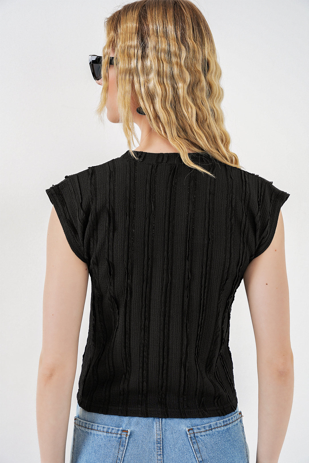Bigdart Blouse en tricot à col zéro pour femme 991 - Noir