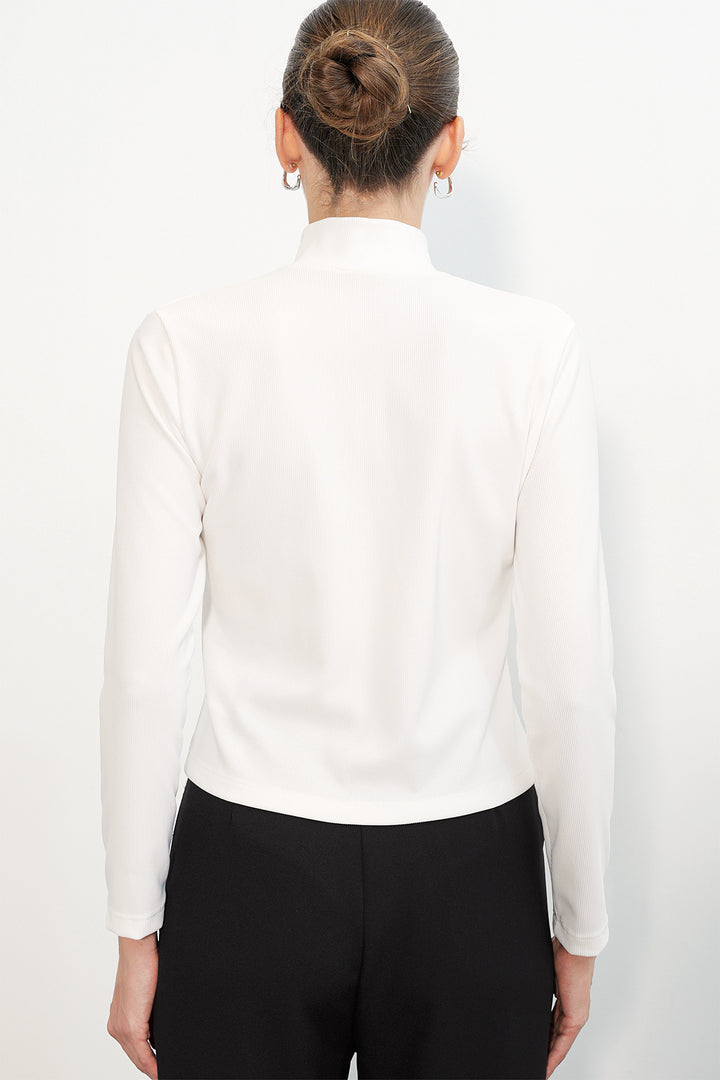 Bigdart Veste Napoléon à détails de boutons pour femme 0776 - Blanc