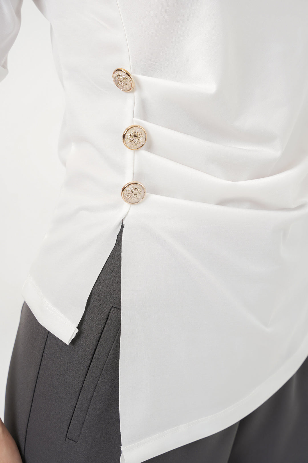 Bigdart Blouse Sandy à détails de boutons pour femme 992 - Blanc