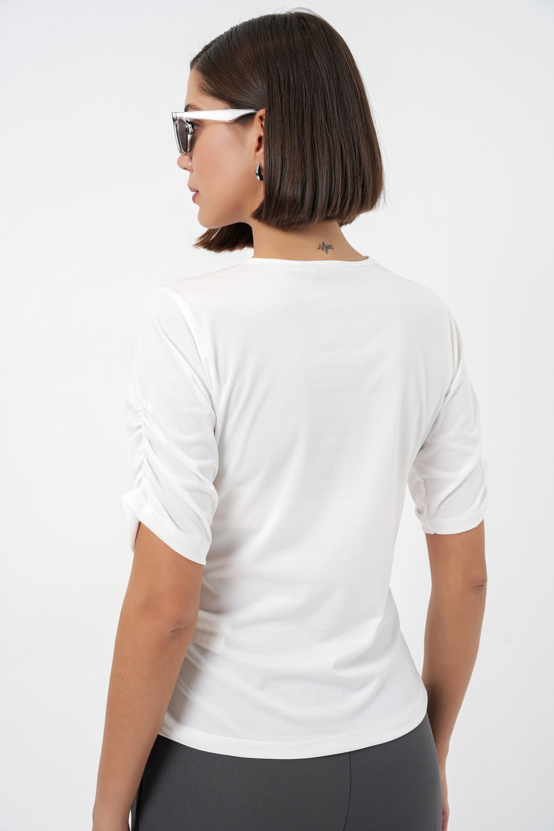 Bigdart Blouse Sandy à détails de boutons pour femme 992 - Blanc