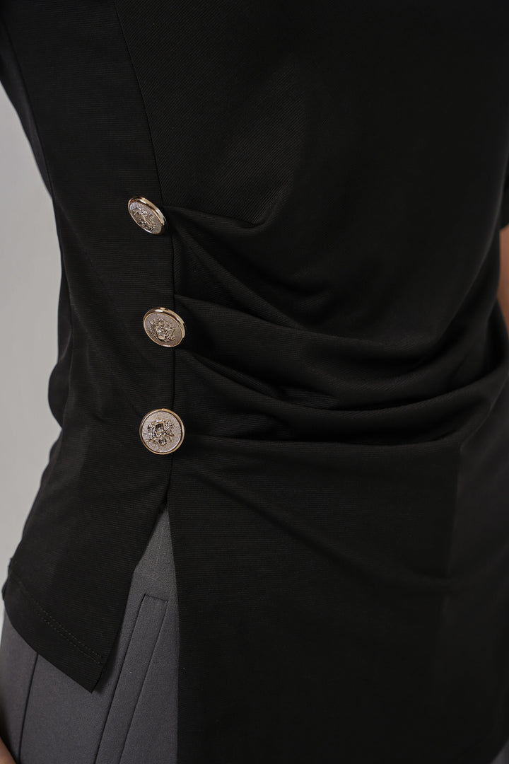 Bigdart Blouse Sandy à détails de boutons pour femme 992 - Noir