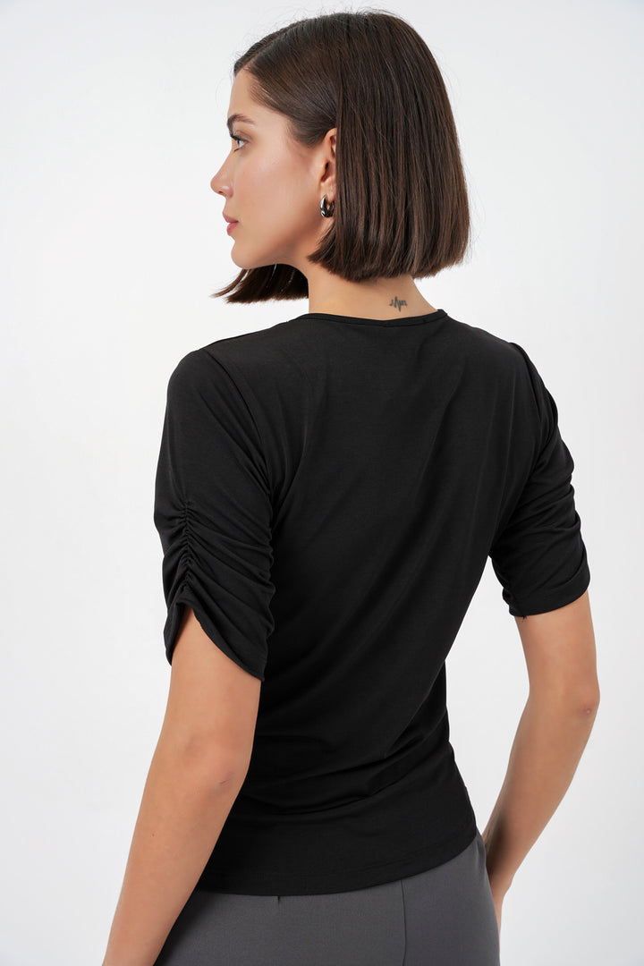 Bigdart Blouse Sandy à détails de boutons pour femme 992 - Noir