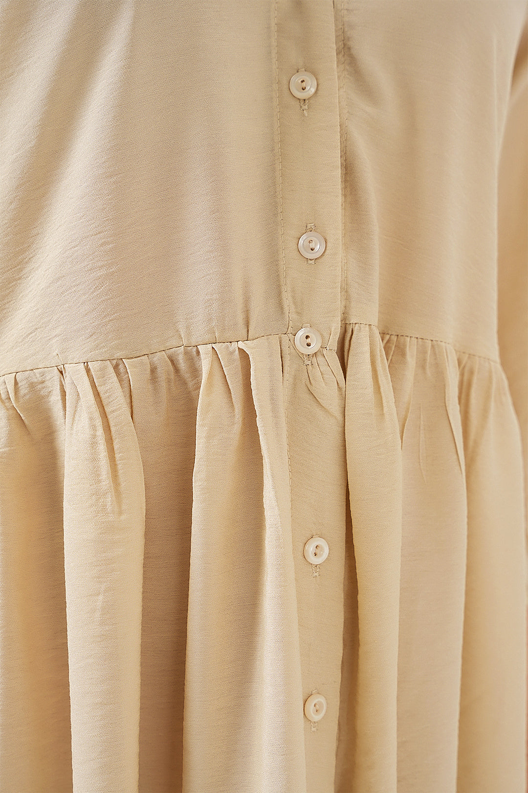 Bigdart Robe à manches courtes avec boutons pour femme 2559 - Crème