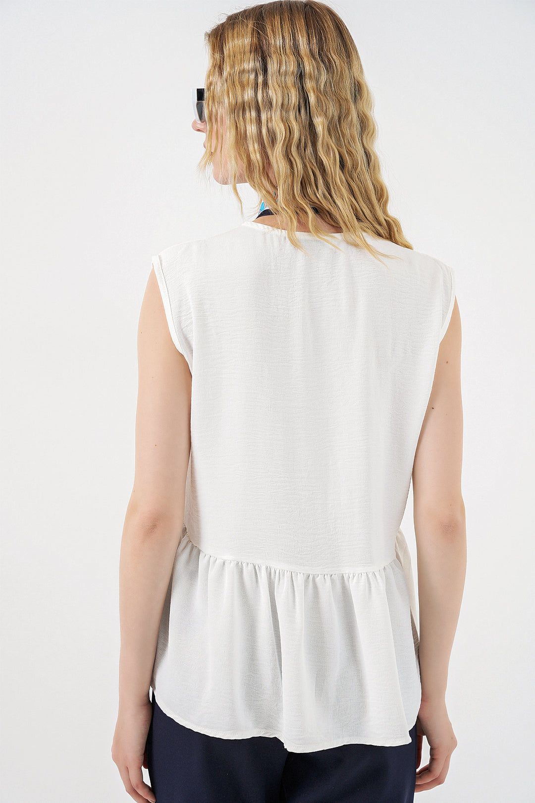 Bigdart Blouse à boutons sans manches 994 - Blanc