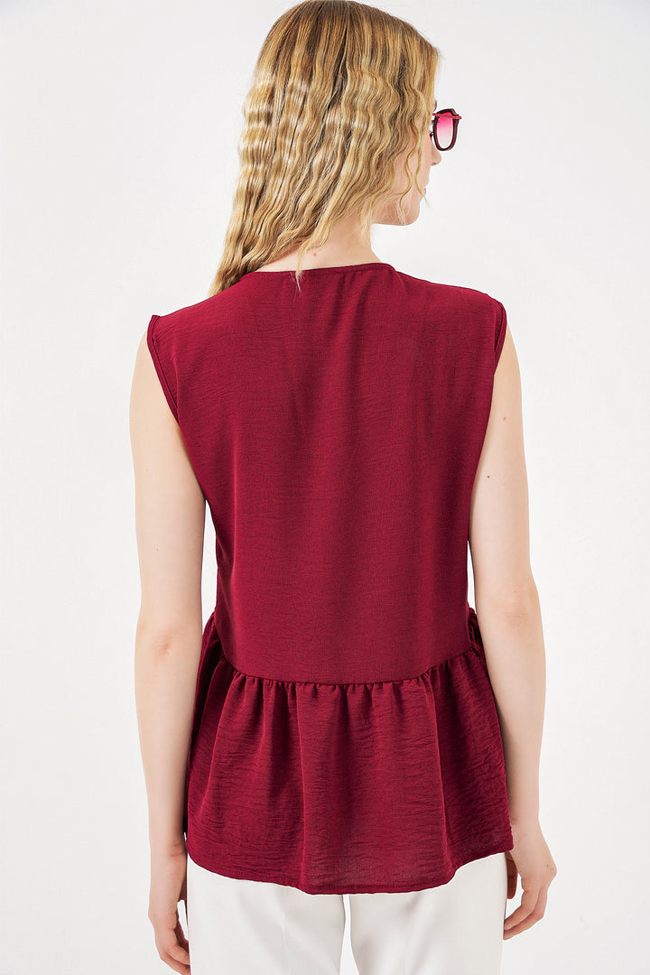 Bigdart Blouse à boutons sans manches 994 - Bordeaux