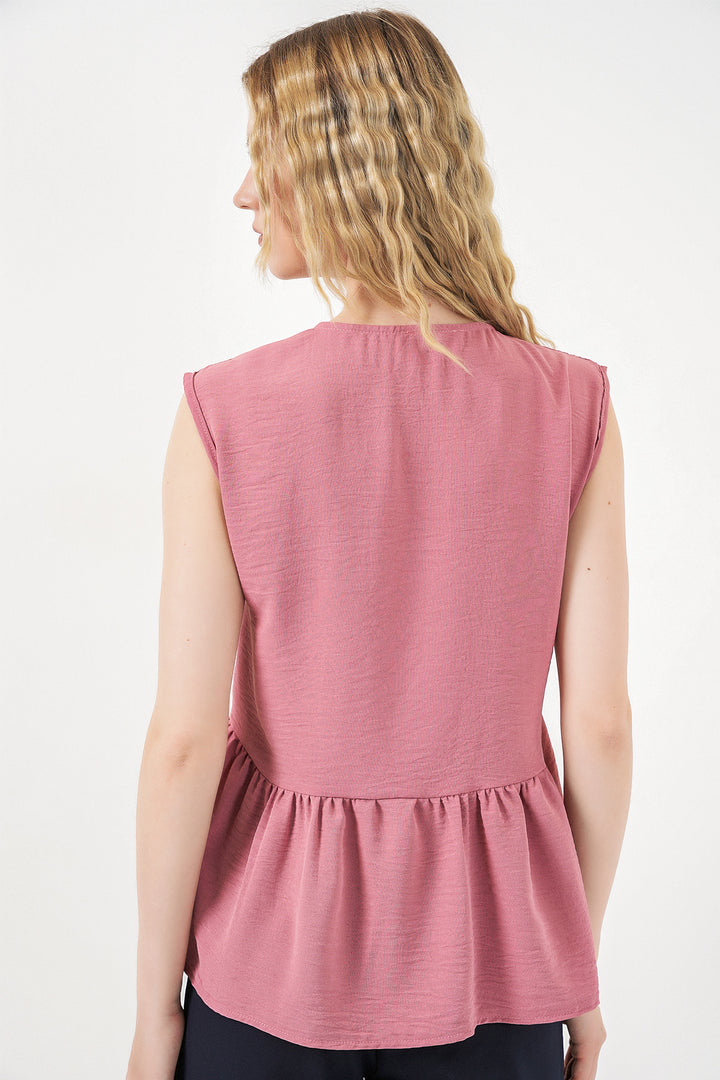 Bigdart Blouse à boutons sans manches 994 - Rose thé