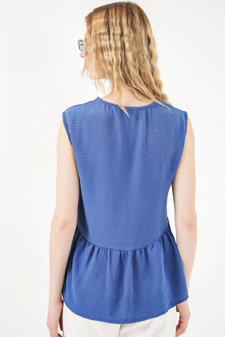 Bigdart Blouse à boutons sans manches 994 - Bleu roi