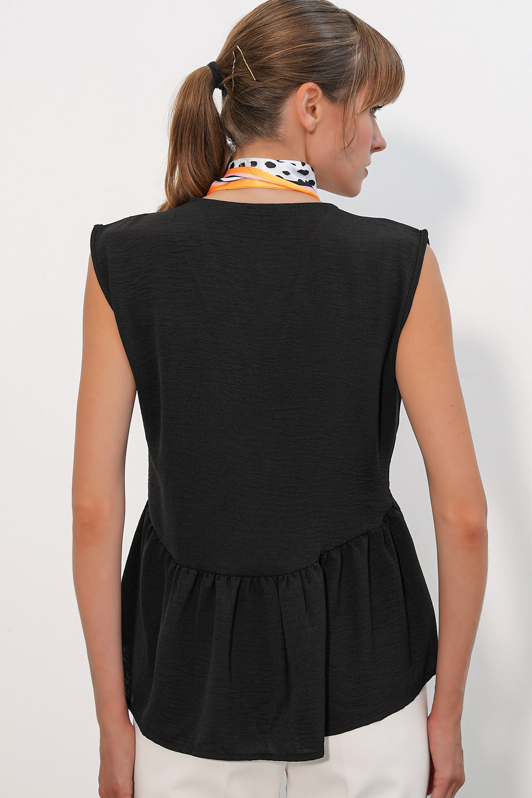Bigdart Blouse sans manches à boutons pour femmes 994 - Noir