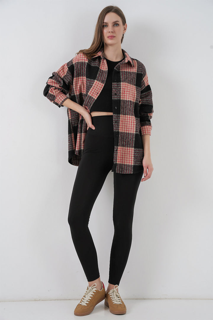 Bigdart Chemise oversize à carreaux pour femme 3854 A.Poudré