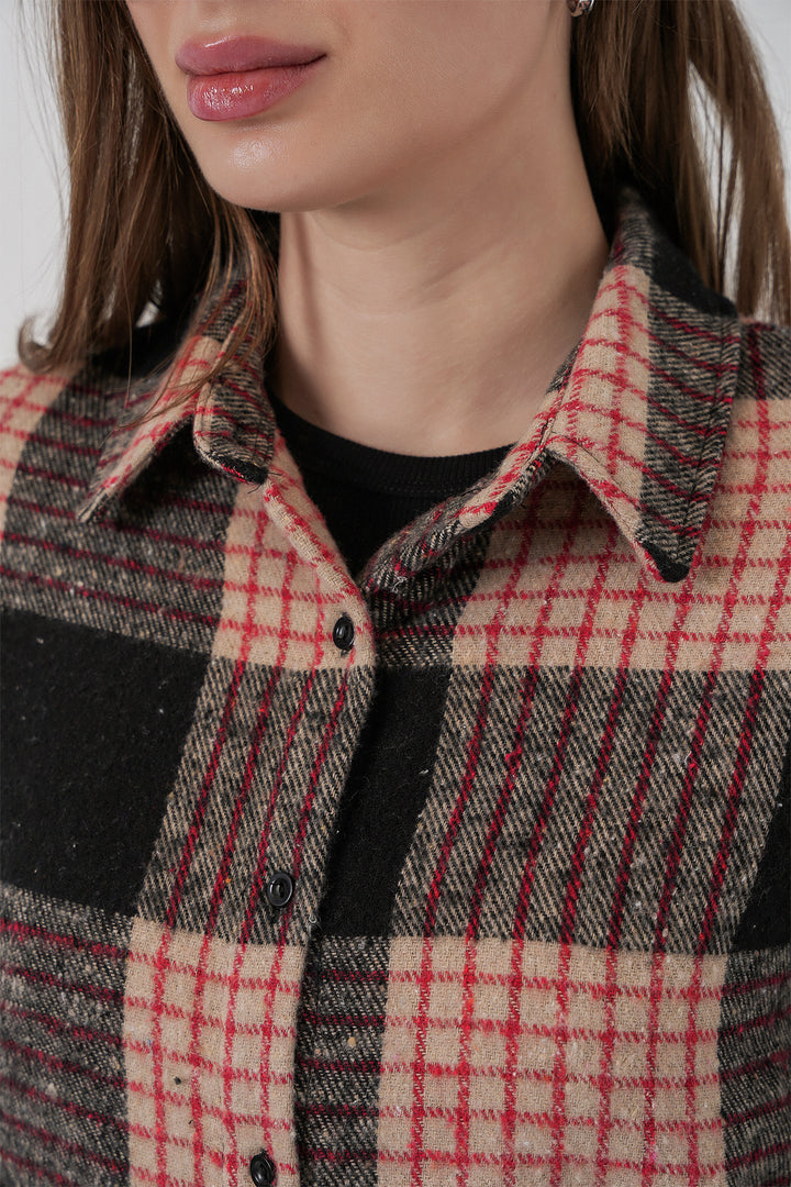 Bigdart Chemise oversize à carreaux pour femme 3854 A.Poudré