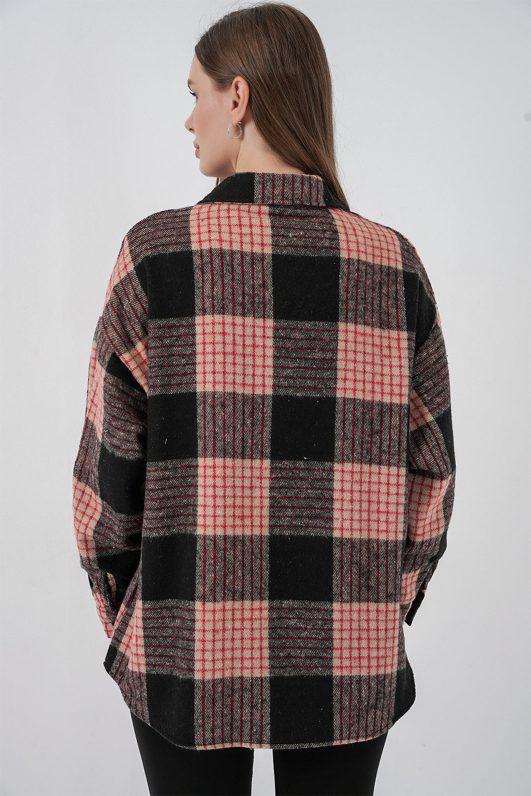 Bigdart Chemise oversize à carreaux pour femme 3854 A.Poudré