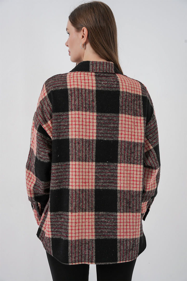 Bigdart Chemise oversize à carreaux pour femme 3854 A.Poudré