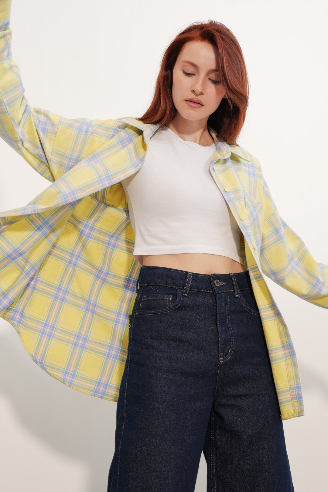 Bigdart Chemise oversize à carreaux pour femme 3854 - Vert