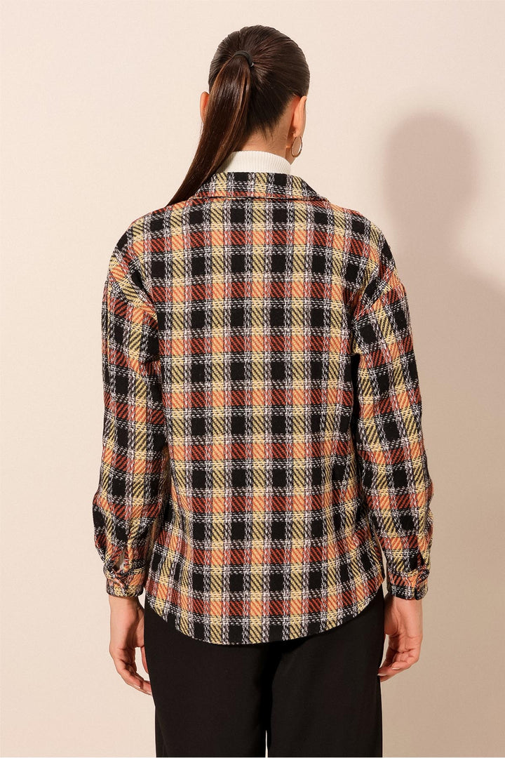 Bigdart Chemise oversize à carreaux pour femme 3854 - Rouge brique