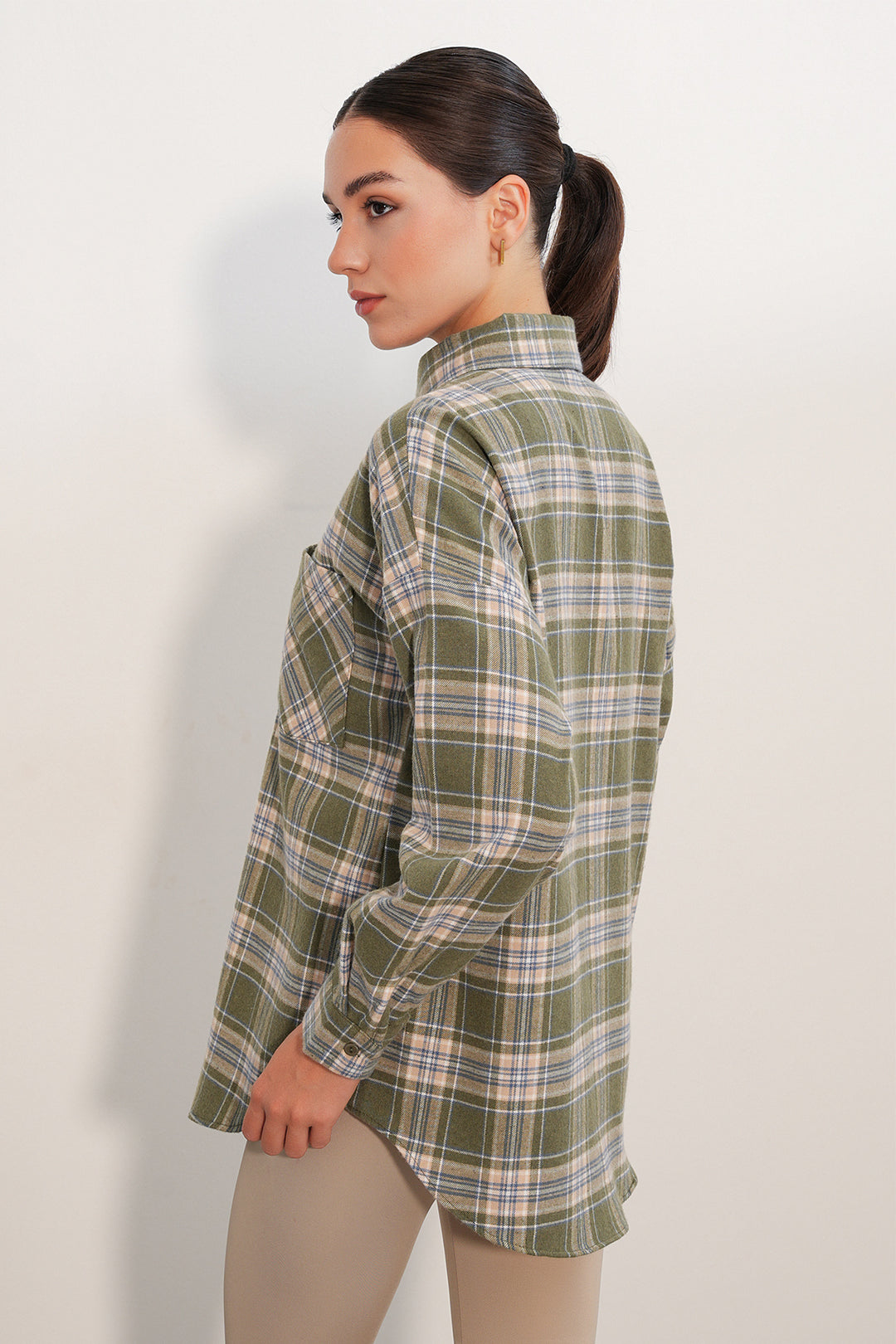 Bigdart Chemise oversize à carreaux pour femme 3854 E.Vert - Vert
