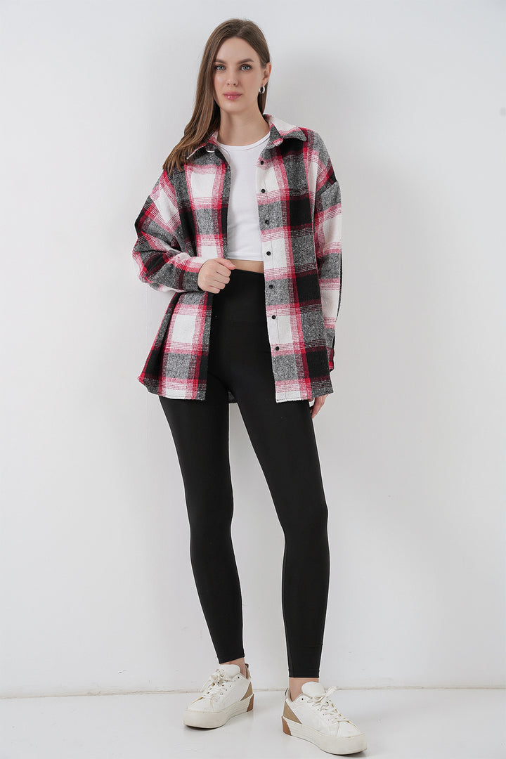 Bigdart Chemise oversize à carreaux pour femme 3854 Terre cuite