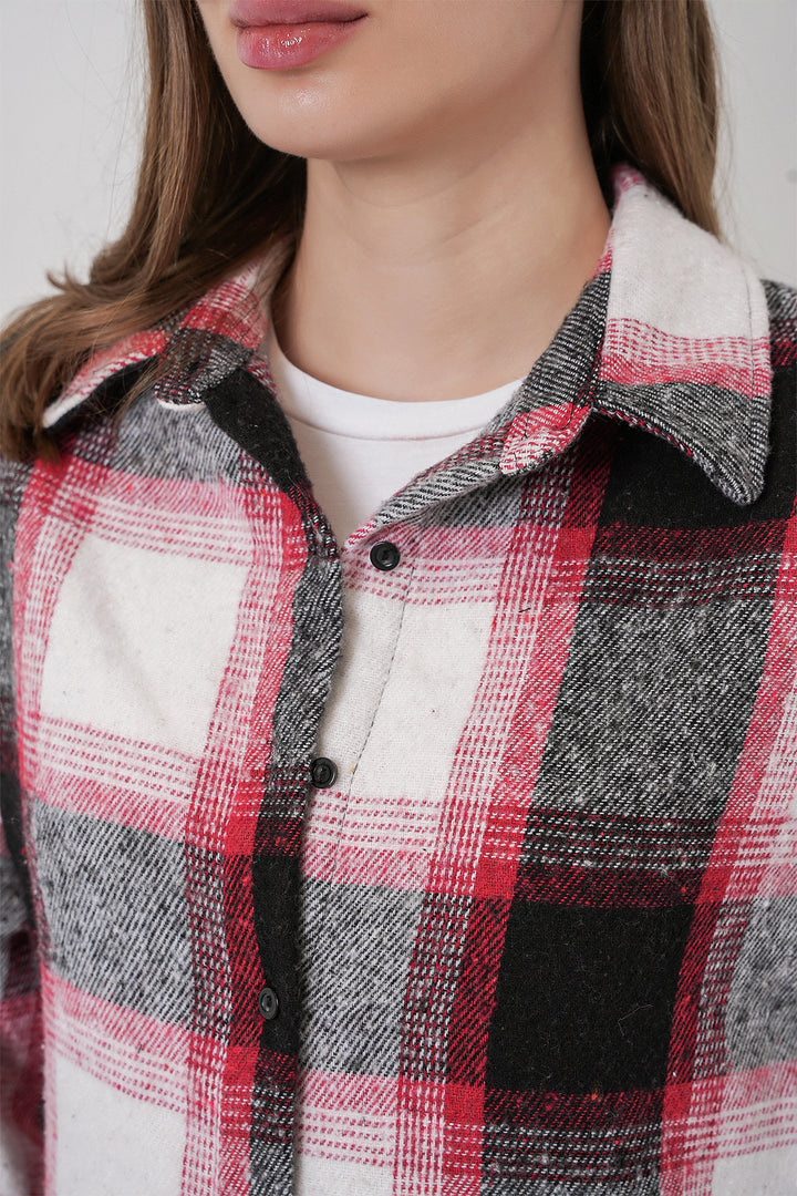 Bigdart Chemise oversize à carreaux pour femme 3854 Terre cuite
