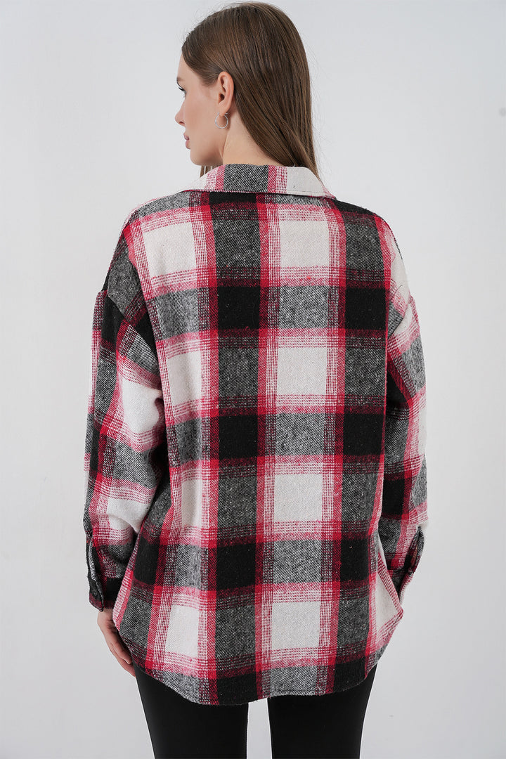 Bigdart Chemise oversize à carreaux pour femme 3854 Terre cuite