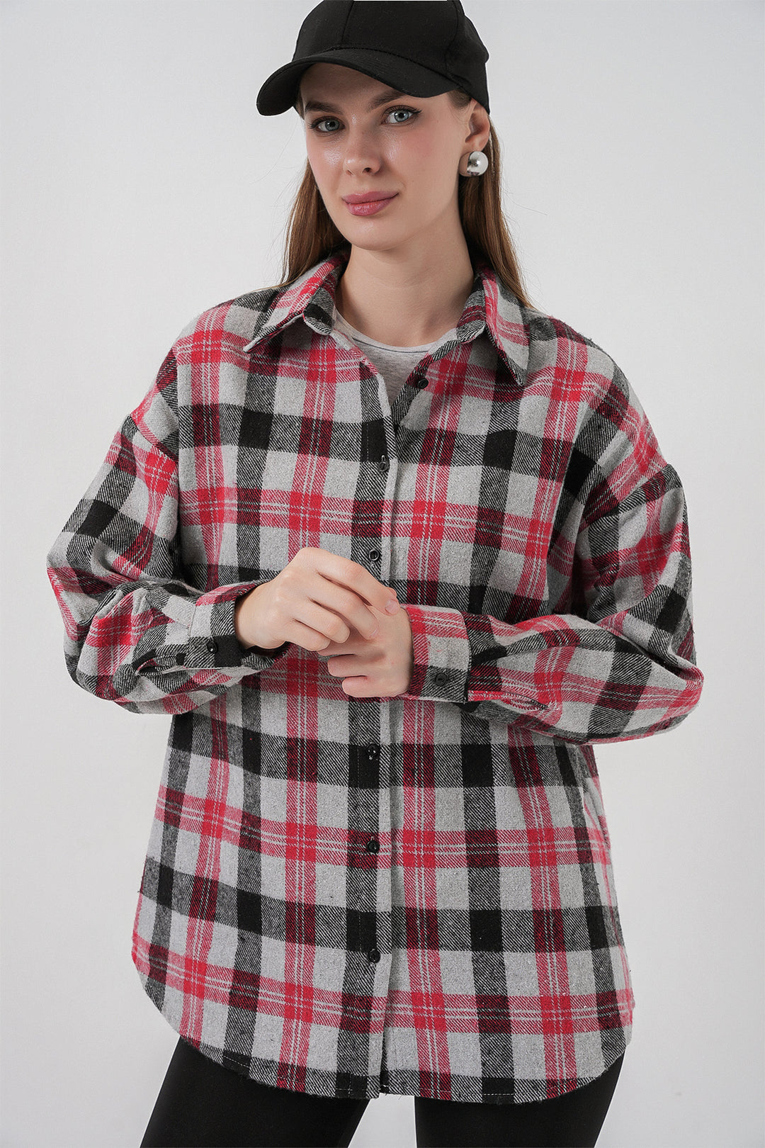 Bigdart Chemise oversize à carreaux pour femme 3854 Orange