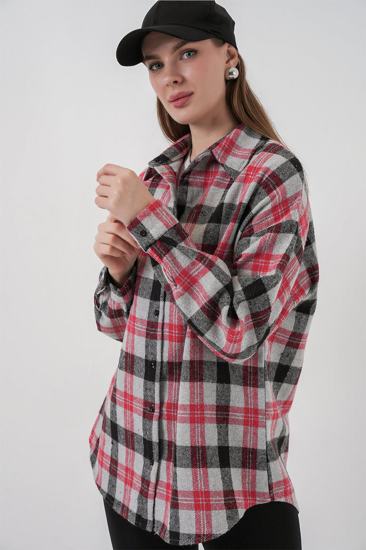 Bigdart Chemise oversize à carreaux pour femme 3854 Orange