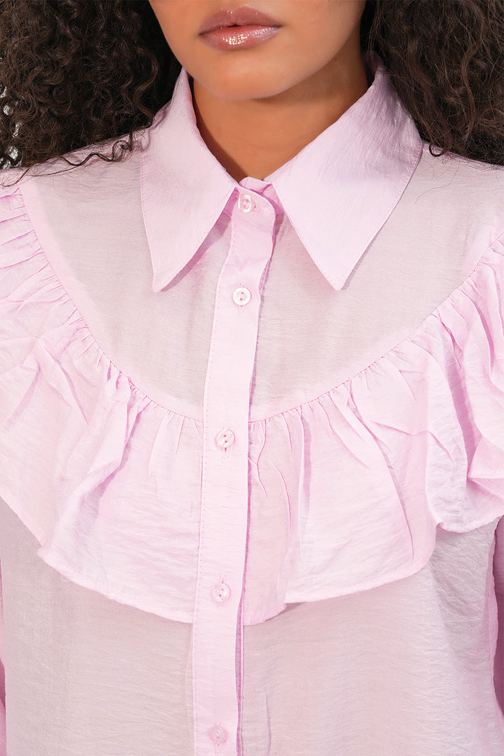 Bigdart Tunique Chemise à Volants Femme 5994 - Poudré
