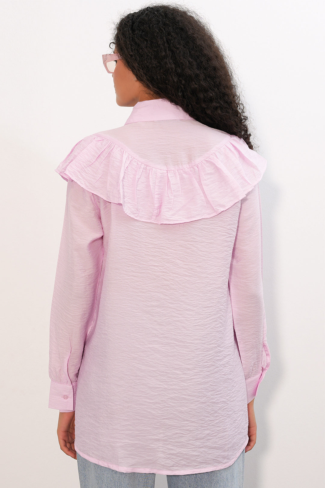 Bigdart Tunique Chemise à Volants Femme 5994 - Poudré