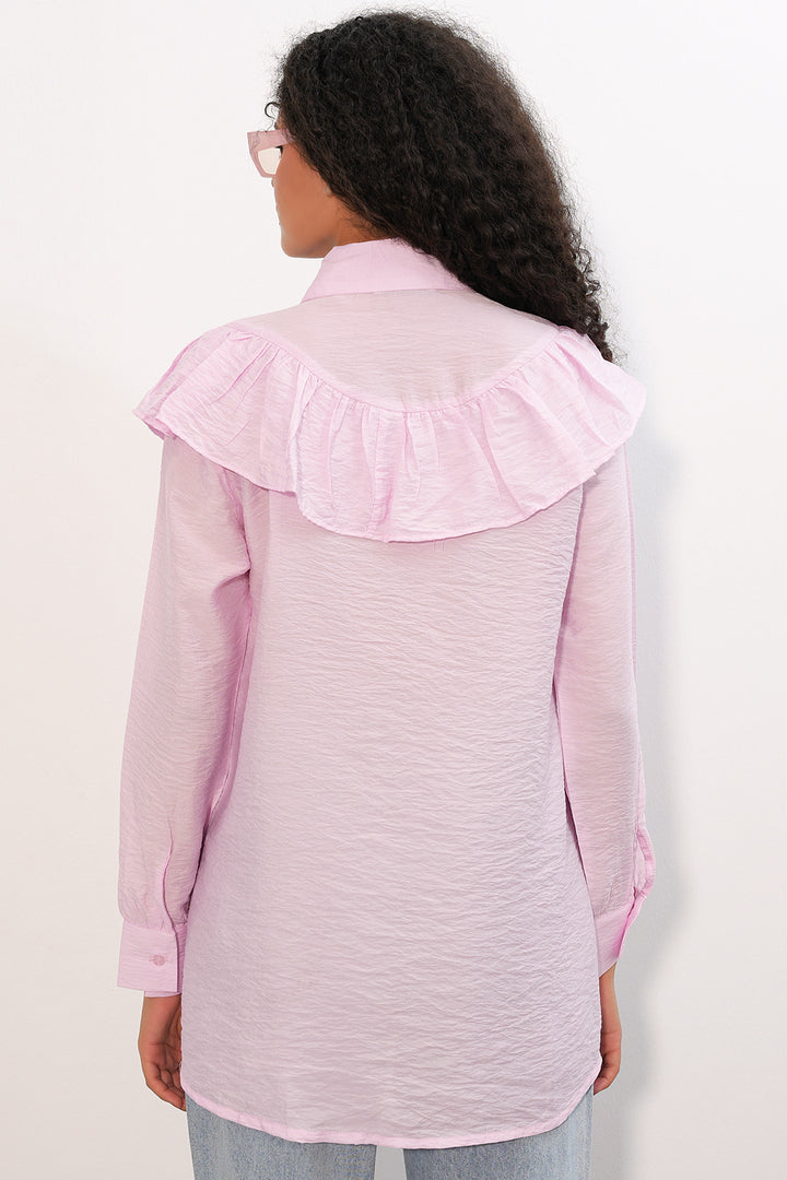 Bigdart Tunique Chemise à Volants Femme 5994 - Poudré