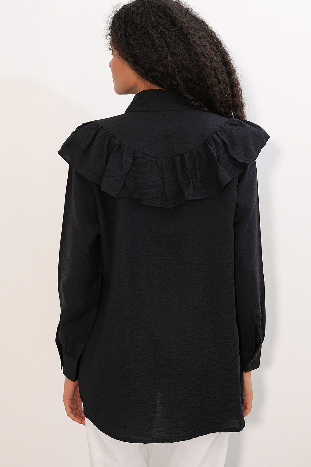 Bigdart Chemisier Tunique Femme à Volants 5994 - Noir