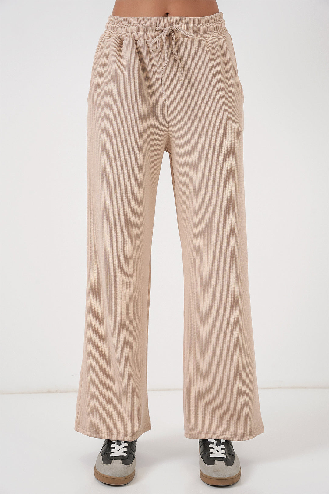 Bigdart Pantalon côtelé pour femme 30053 - Beige