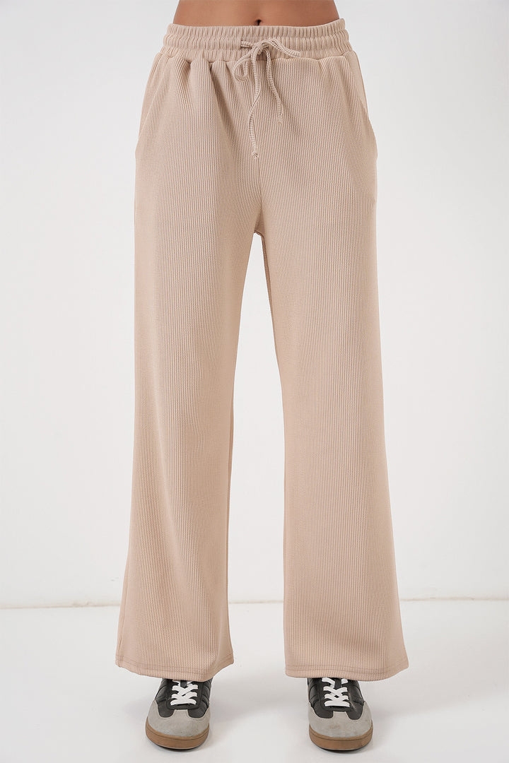 Bigdart Pantalon côtelé pour femme 30053 - Beige