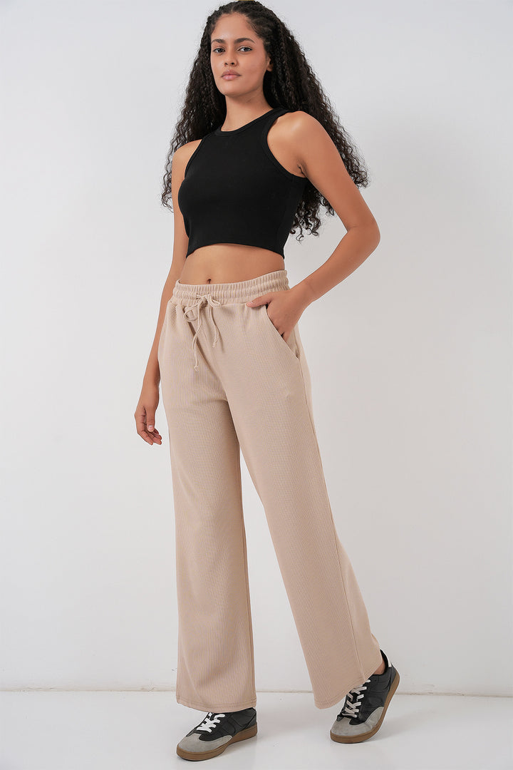 Bigdart Pantalon côtelé pour femme 30053 - Beige