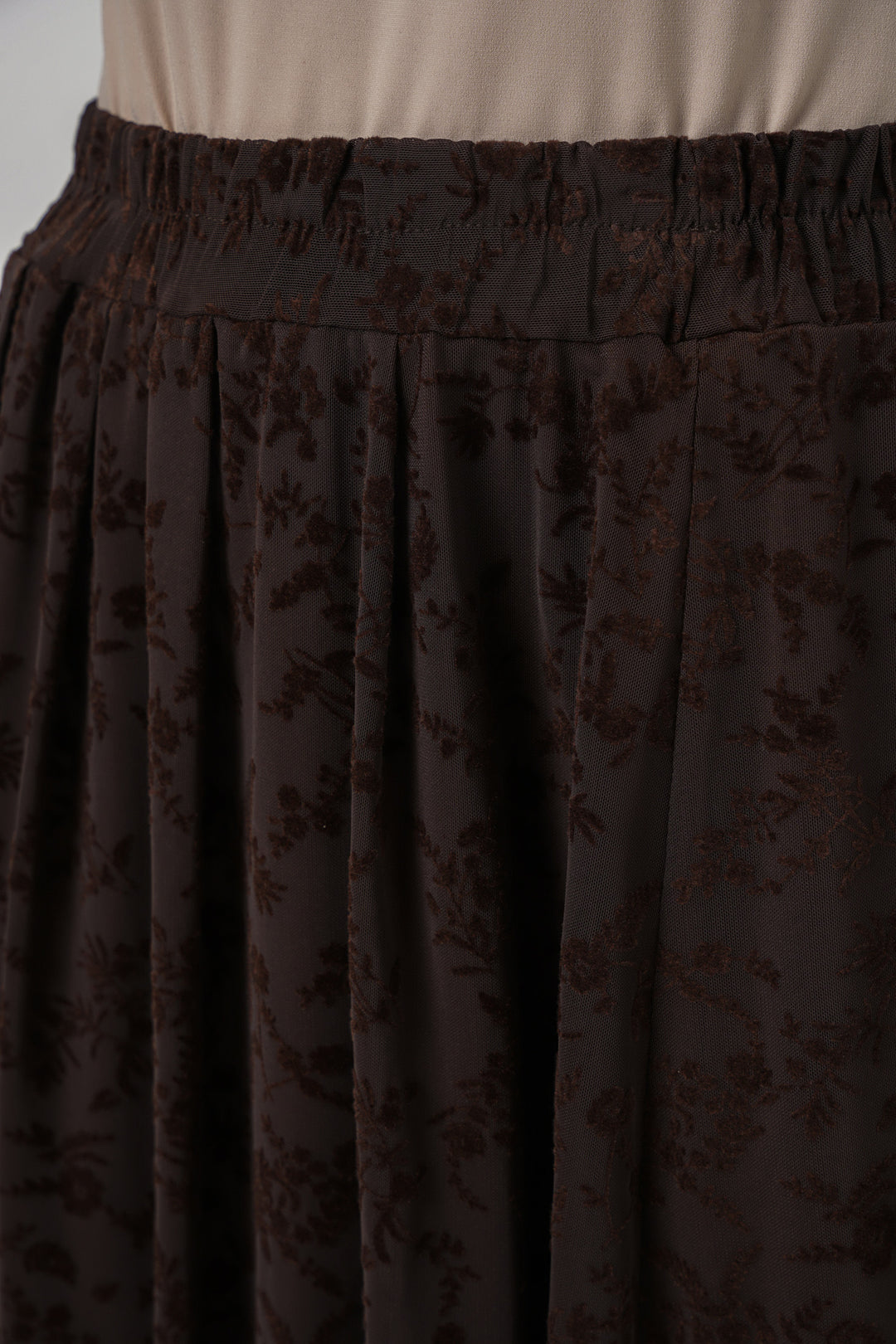 Bigdart Jupe doublée imprimée en velours pour femme 8069 - Marron
