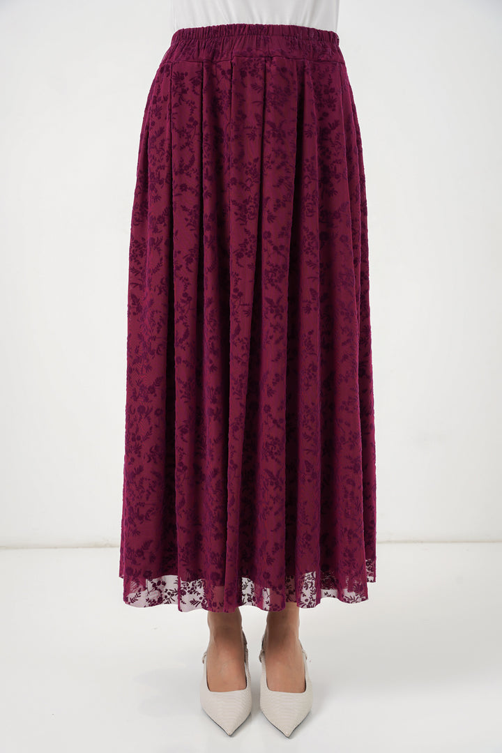 Bigdart Jupe en velours imprimée doublée 8069 - Violet