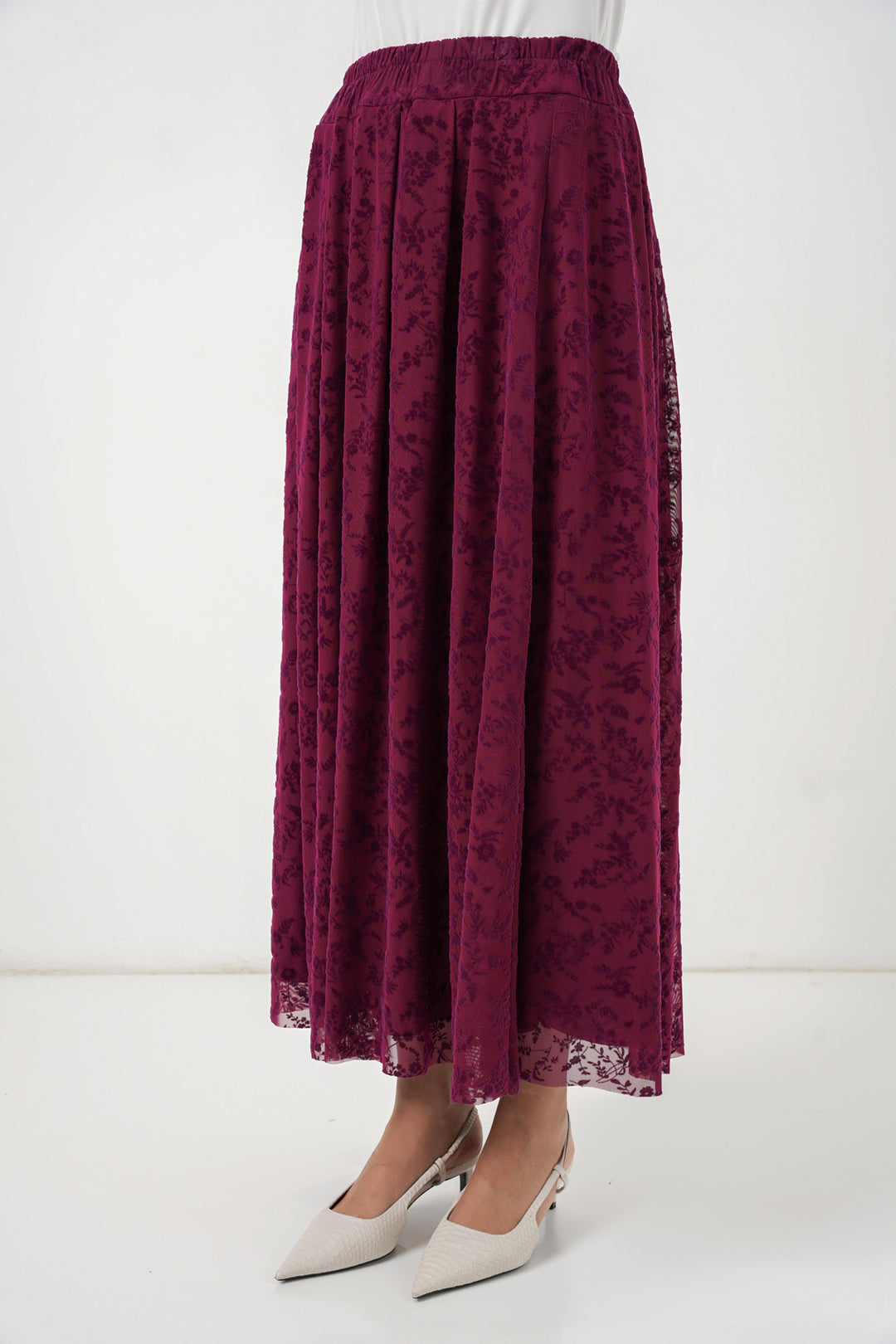 Bigdart Jupe en velours imprimée doublée 8069 - Violet