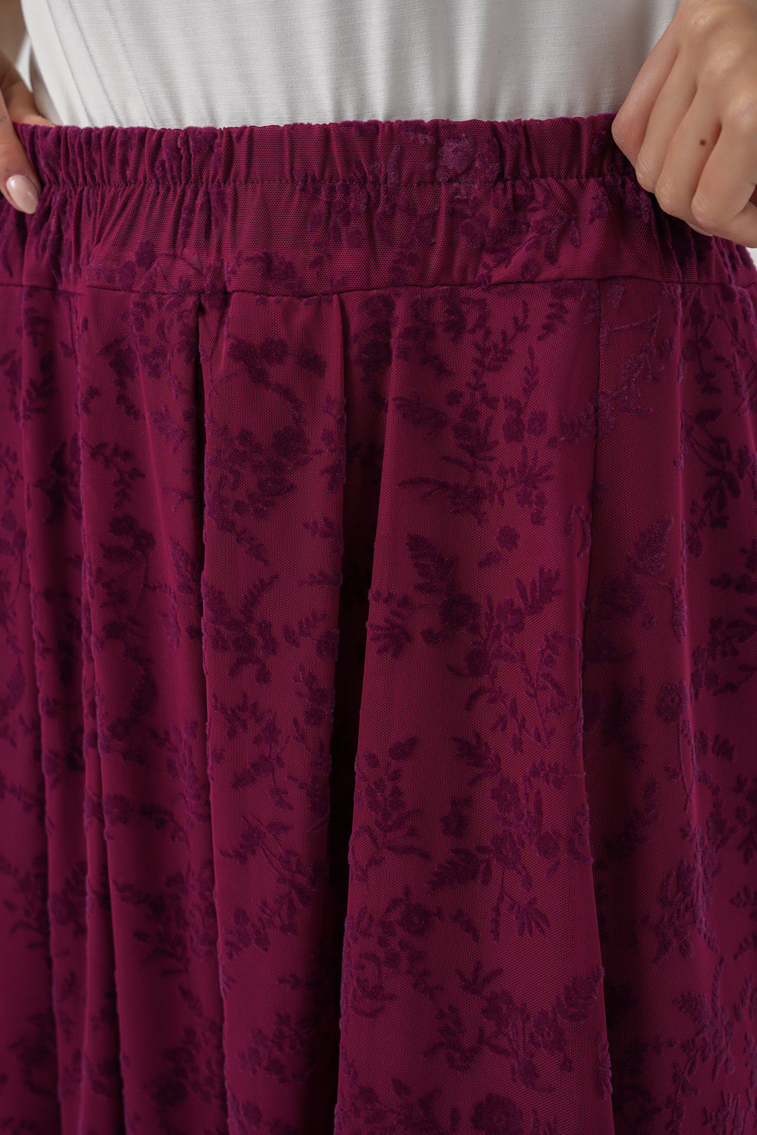 Bigdart Jupe en velours imprimée doublée 8069 - Violet