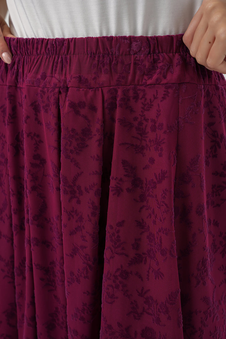 Bigdart Jupe en velours imprimée doublée 8069 - Violet