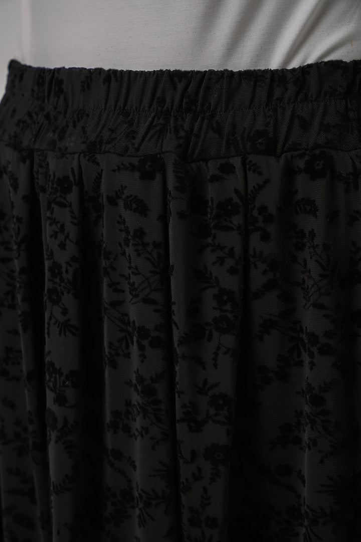 Bigdart Jupe doublée imprimée en velours pour femme 8069 - Noir