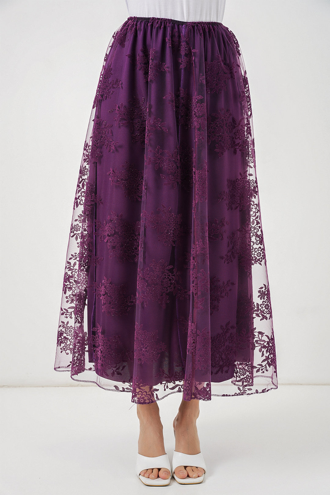Bigdart Jupe longue en tulle imprimée femme 8070 - Violet